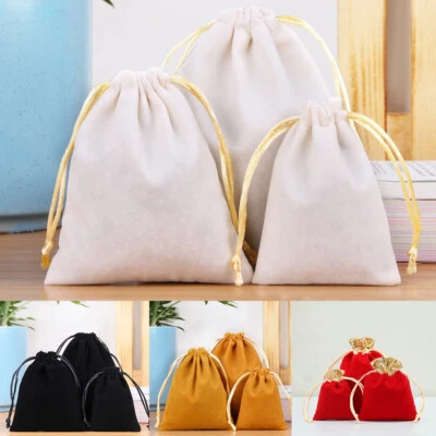 Soft Velvet Drawstring Gift Bag Jewellery Candy Party Pouch Bags Wedding Favors - Image 1 of 4