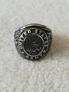 US ARMY Stainless Steel Size 9 Biker Gothic Ring New - Picture 1 of 4