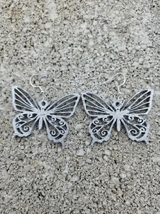 3D Printed BUTTERFLY Earrings Silhouette - Picture 1 of 2