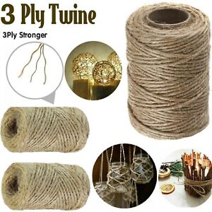 String Twine Jute Natural Craft Cord Rustic Brown Shabby 3 Ply Rope Shank Wraps