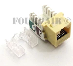 CAT5e Standard Keystone RJ45 110 Punch Down Keystone Modular Snap-In Jack, Ivory - Picture 1 of 1