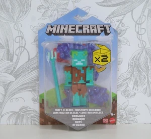 Minecraft Ertrunkener Zombie Figuren Set Craft-A-Block Neu - Bild 1 von 3