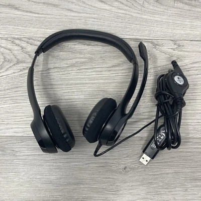 Logitech DZL-A-00052 Stereo On-Ear Corded USB Headset w/Microphone Genuine OEM - Image 1 of 4