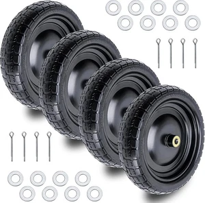 ASDFGHT 13" Flat Free Wheels for Gorilla Cart, Wheelbarrow, 5/8in-13in, black - Picture 1 of 8