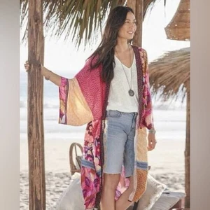 Giacca kimono donna multicolore Sundance Paradiso rosa L/XL Petite - Foto 1 di 8