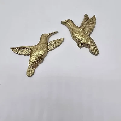 Vintage Homco Gold Hummingbirds in Flight Wall Art Home Decor Set of 2 READ - Image 1 of 3