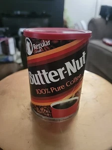 Lattina di latta caffè vintage 1 libbra con coperchio in ottime condizioni - rara - Foto 1 di 7