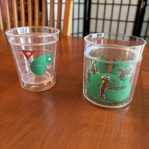 2 Plastic Golf Cups - Clear  - Golfing Souvenir - Picture 1 of 14