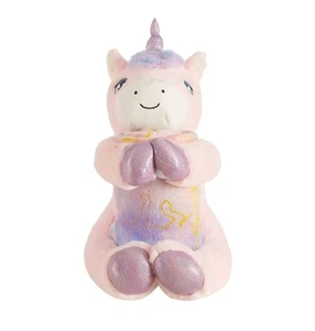 Neu mit Etikett Your Zone Einhorn Kissen & Überwurf Set - Rosa, 16" & 50"x60" - Bild 1 von 5