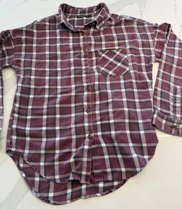 Brandy Melville Damen kariertes Flanell Button Down Hemd lila Einheitsgröße - Bild 1 von 8