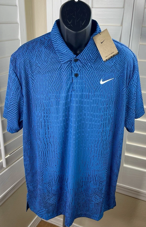 Nike Golf Dri-Fit ADV Tour Shirt Short Sleeve Polo Blue FD5731-402 Men's Small