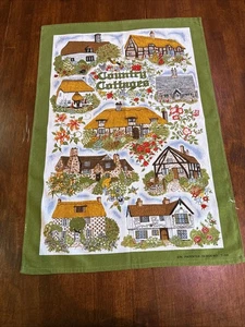 Vintage Country Cottage Dish Tea Towel 20”x28” T.222 - Picture 1 of 4