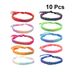 10pcs Freundschaftsarmbänder Armband Freundschaft Armreif Bunte Handgelenk Seil - Bild 1 von 6