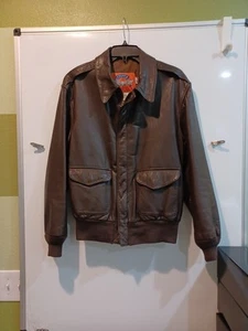 1984-87 Vintage Cooper 42R Brn Ziegenleder Leder A-2 "Top Gun" Bomberjacke - Bild 1 von 13