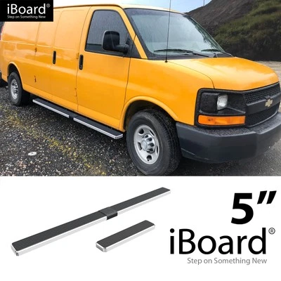 APS Polished Stainless Steel Side Steps Fit Chevy Express GMC Savana 03-25 - Image 1 of 4