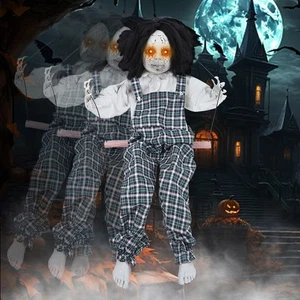 Hanging Halloween Decorations Outdoor Swing Boy, Halloween Animatronic Scary ... - Picture 1 of 8