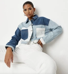 Urban Outfitters BDG Patchwork Denim Trucker Jacke Cropped Boxy Damen M  - Bild 1 von 10