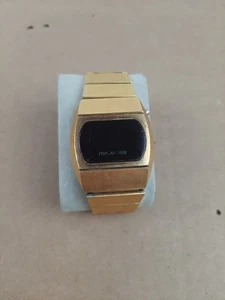 1970s Phasar 2000 by Sears Roebuck Mens LED Watch Gold Tone Quartz Untested Rare - Picture 1 of 9