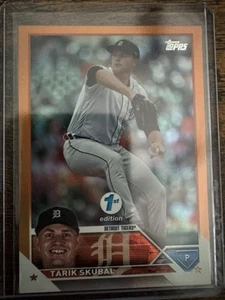 2023 Topps 1st Edition Tarik Skubal Orange Foil /75 Detroit Tigers Color Match - Picture 1 of 2