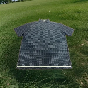 Polo Peter Millar mare uomo XXL blu geometrica manica corta - Foto 1 di 9