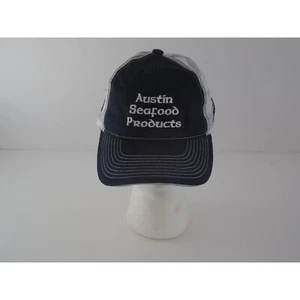 Austin Seafood Products Snapback Trucker Hat Outdoor Cap OS Blue And White - Picture 1 of 6