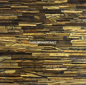 Random Golden Tiger Eye Brick Table Agate Inlaid Kitchen Slab Indoor Decor E225 - Picture 1 of 4