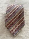 G Puccini Lucca Italy Cream Red Blue Brown Striped Tie