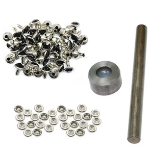 8 mm/10 mm Diamant Nieten Handwerkzeug Kit Befestigung für Leder Stoff Schuhe Gürtel - Bild 1 von 11