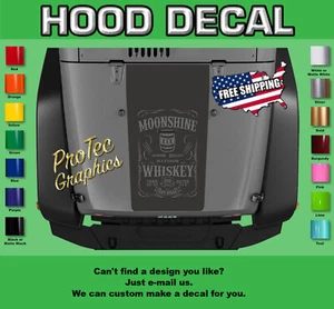 Hood Decal Fits Jeep Wrangler H-249 - Blackout (MoonShine) - Picture 1 of 3