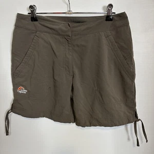 Womens Lowe Alpine Hiking Shorts Size 12 Khaki Floral Side Ties Nylon Walking - Picture 1 of 6