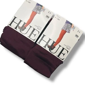 HUE Currant Luster Control Top Tights Size 1 Tights 2 Pair New - Picture 1 of 3