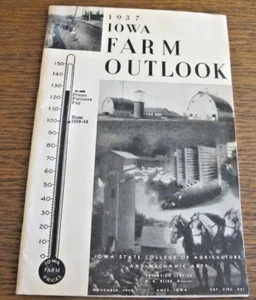 VTG 1937 IOWA FARM OUTLOOK BY IOWA STATE COLLEGE - Picture 1 of 7