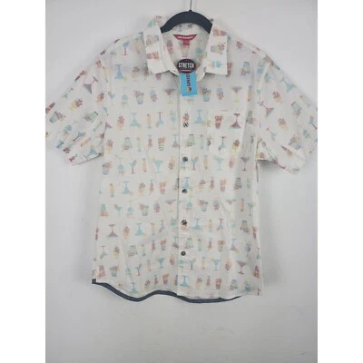 Camisa Unionbay Martini Botón Frontal Mediana Para Hombre Manga Corta Blanca Malibú Nueva Con Etiquetas Foto 1 de 4