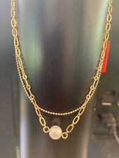 Fifth Avenue Collection Gold tone anklet pearl multi chain