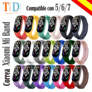 Correa para Xiaomi Mi Band 3 4 5 6 7 deportiva lisas Alta Calidad Pulsera - Imagen 1 de 22