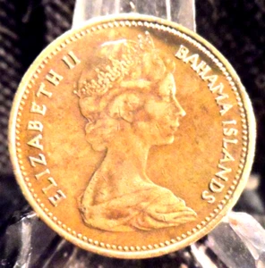 CIRCULATED 1966 1 CENT BAHAMAS COIN(72619) - Picture 1 of 5
