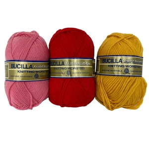 VTG Bucilla Superwash 100% Wool Yarn 2 oz 135 yd Colors 18/8/3 - Lot of 3 Skeins - Picture 1 of 5
