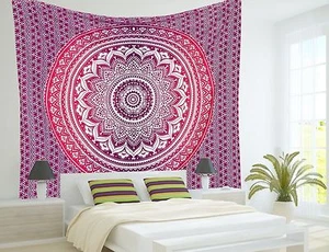 Wholesale Lot 10 PC Indian Mandala Tapestry Twin Wall Hanging Bedding Bedspread - Picture 1 of 3