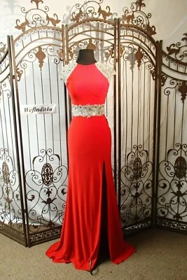 D303 MAC DUGGAL 65615 尺寸 4 红色 $498 PROM PAGEANT 派对黑色领带礼服 — 第 1/4 张图片