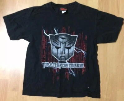 Used Kids Youth Large L (10-12) Black Transformers Robot Cartoon T-Shirt (2007) - Image 1 of 4