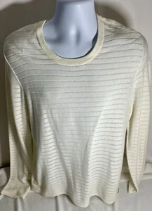 GBG Los Angeles Guess Men’s Cream Ribbed Sweater Size L - Picture 1 of 7