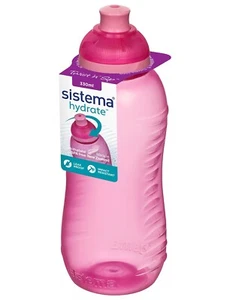 NEW Sistema Pink 330ml Twist n Sip Drink Water Bottle BPA Free Work School Bag - Picture 1 of 3
