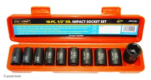 1/2” DRIVE IMPACT SOCKET SET, MM, METRIC, SHALLOW – automotive tools - Picture 1 of 1