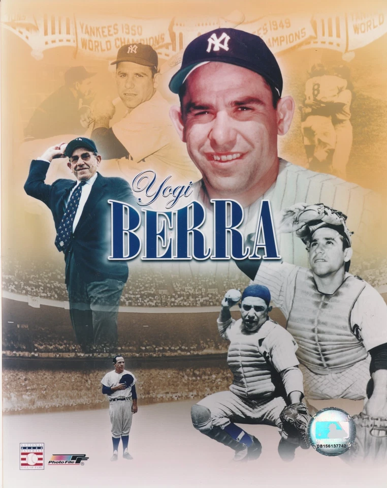 YOGI BERRA NEW YORK YANKEES COLLAGE 8x10 LICENSED PHOTO FILE - Image 1 of 1