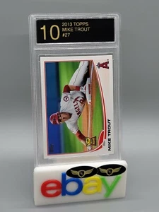 2013 Topps Los Angeles Angels MIKE TROUT #27 sliding graded mint card LRG 10 - Picture 1 of 2