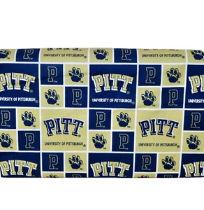 University Of Pittsburgh ~ Block Pattern College Cotton Fabric 1/4 Yard 9” X 44” - Picture 1 of 20