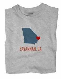 Savannah Georgia GA T-Shirt HEART - Picture 1 of 6