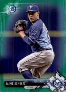 2017 Bowman Chrome Green /99 JAIME SCHULTZ Tampa Bay Rays #BCP133