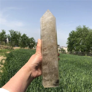 4.31LB Clear quartz Obelisk Natural Reiki Crystal Wand Point Decor Gift XA6165 - Picture 1 of 12