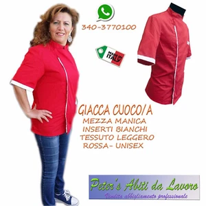 Giacche da chef cuoco LAVORO per cucina ROSSA ALBERGHIERO ristorante pizzeria - Foto 1 di 3